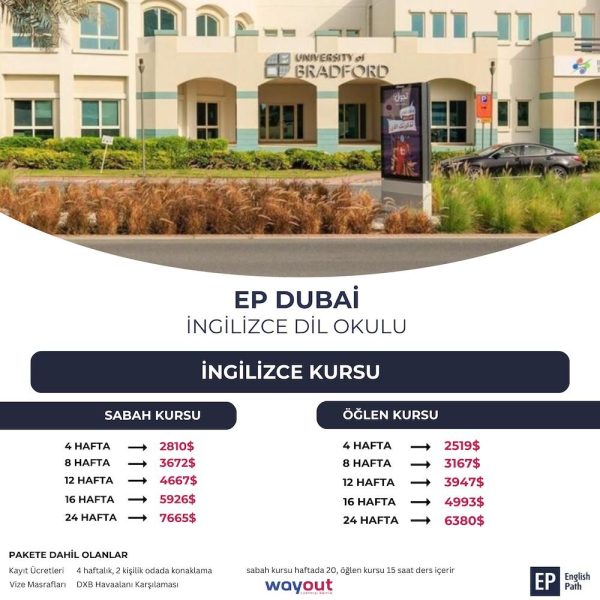 EP Dubai Dil Okulu 2025 fiyat listesi